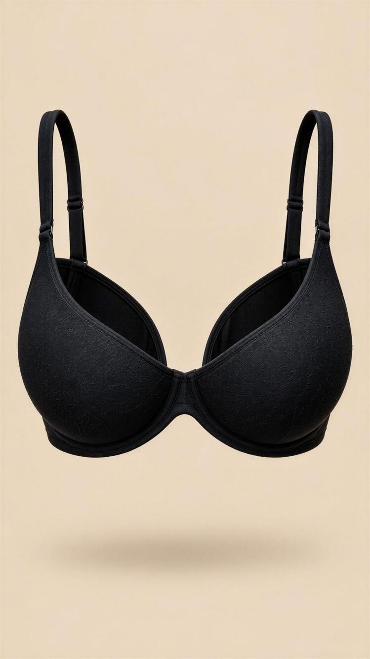 SKIMS Wireless Bra Womens 38C Black Lightly Padded Full Coverage